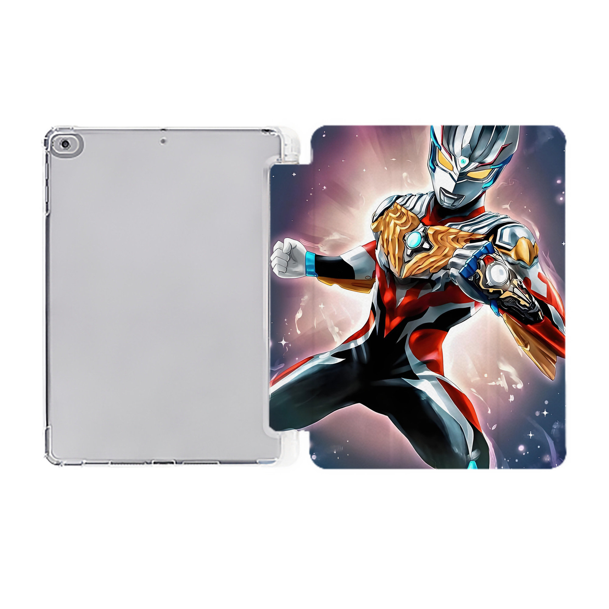 （画像用） ウルトラマン Ultraman IPad ケース ペン収納付き 三つ折りスタンド PUレザー×シリコン 対応機種9.5/10.5/10.9インチ